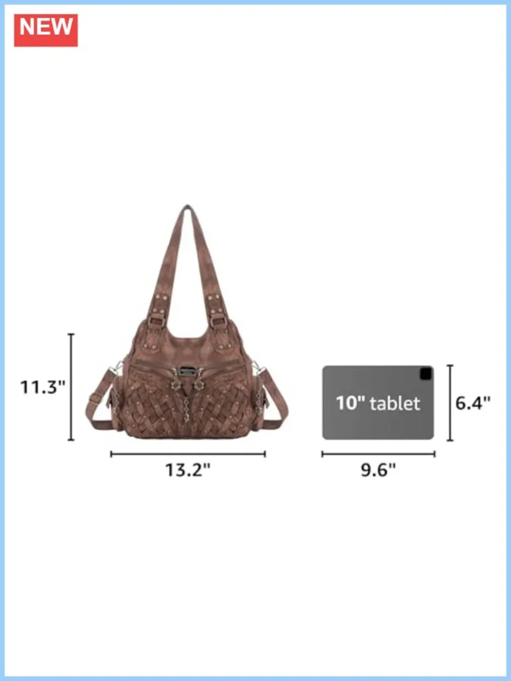 Large Hobo Shoulder Bag Women Anti-Scratch PU Leather Lightweight Tote Purse